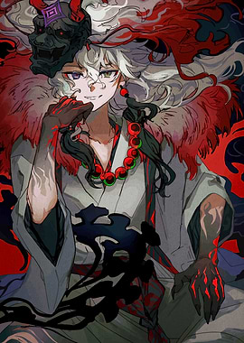 Anime character with mask and kimono