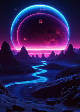 Neon Planet Landscape