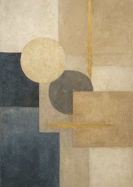 Abstract Geometric Painting with Circles and Squares