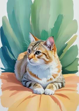 Watercolor Cat Portrait