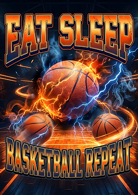 Eat Sleep Basketball Repeat Graphic