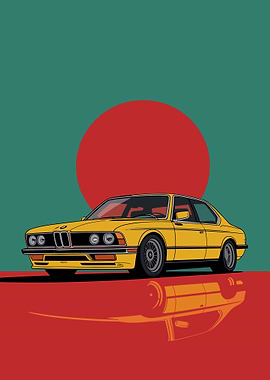 BMW E24 Retro Aesthetic Car