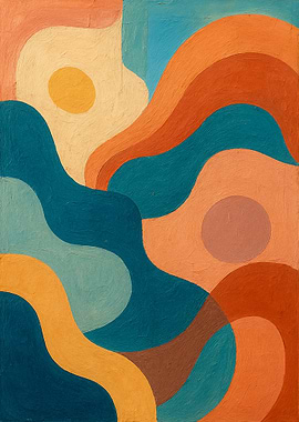 Abstract Painting with Curves and Circles