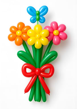Balloon Flower Bouquet with Butterfly