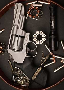 Smith & Wesson Revolver with Accessories