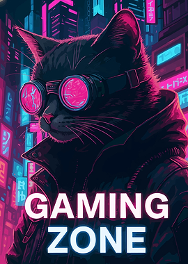 Cyberpunk Cat Gaming Zone