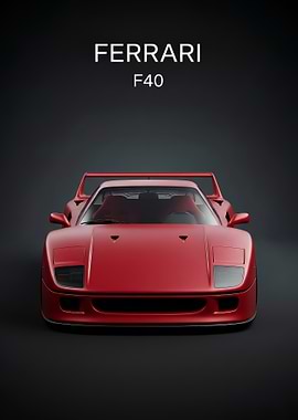 red Ferrari F40 poster