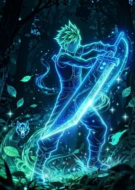 Cloud Strife Neon Forest