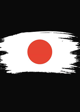 Japanese Flag Brush Stroke
