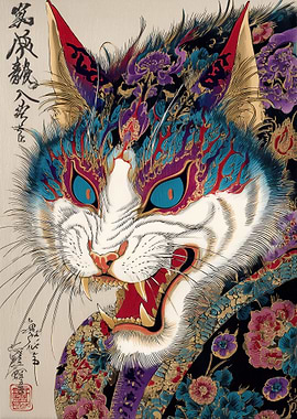Japanese Cat Ukiyo-e Art