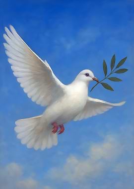 Dove of Peace with Olive Branch