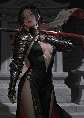 Female Warrior with Katana