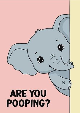 Cartoon Elephant with Funny Text