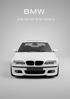 White BMW E46 Sports M poster