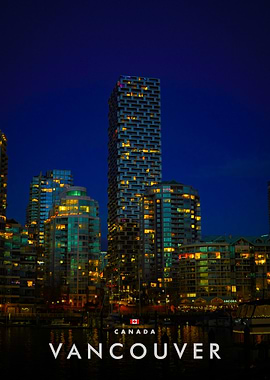 Vancouver Canada Cityscape at Night