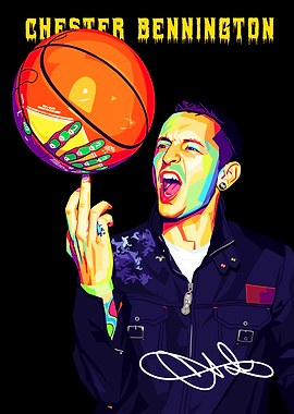 Chester Bennington Basketball Pop Art