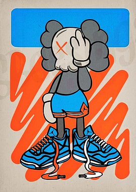 Kaws Inspired Character with Sneakers