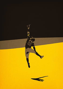 Baseball Player Catch Silhouette Art