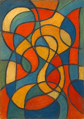 Abstract Colorful Geometric Painting