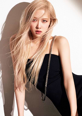 Rosé in Black Dress