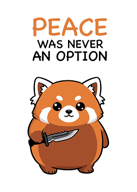 Red Panda with Knife - No Peace