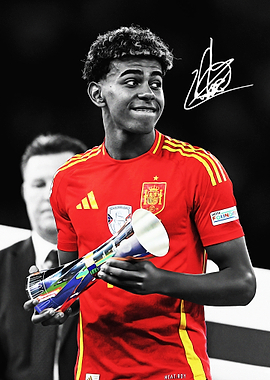 Football Player Holding Trophy