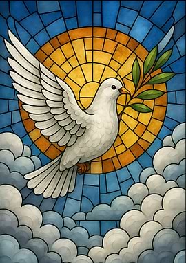 Dove of Peace Stained Glass Art