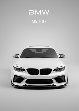 White BMW F87 Front poster
