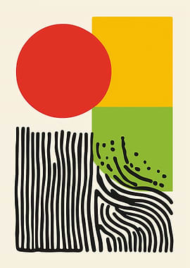 Abstract Geometric Shapes Art Print