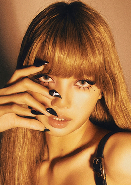 Lisa Blackpink Portrait with Black Nails