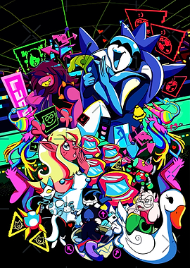 Deltarune characters colorful digital art