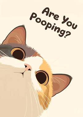 Funny Cat 'Are You Pooping?'