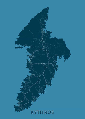 Kythnos Island Map - Detailed Topography