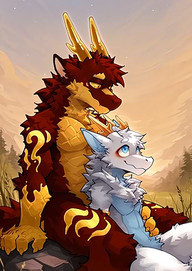 Golden Sunset Cuddles With Dragon Boyfriend