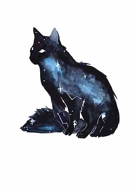 Celestial Cat Watercolor