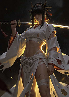 Female Warrior with Katana