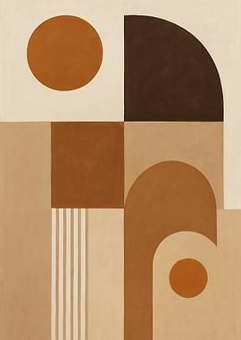 Geometric Abstract Art in Earth Tones