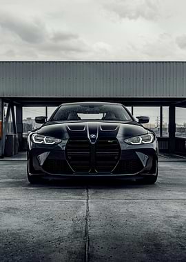 Sleek Black BMW M4 Front View