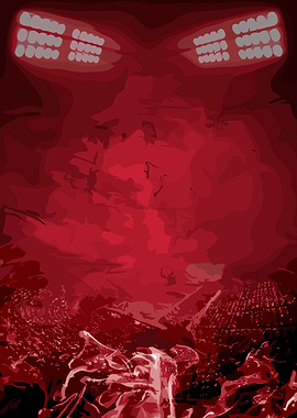 Red Abstract Crowd with Stage Lights