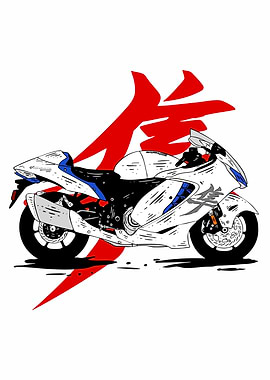Suzuki Hayabusa Motorcycle Illustration