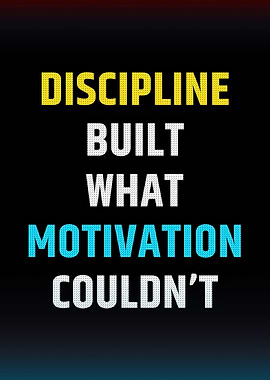 Discipline vs Motivation Text Art