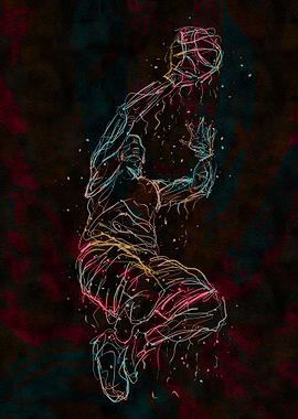 Basketball Player Abstract Art