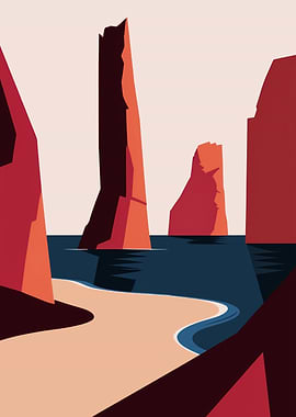 Minimalist Coastal Landscape