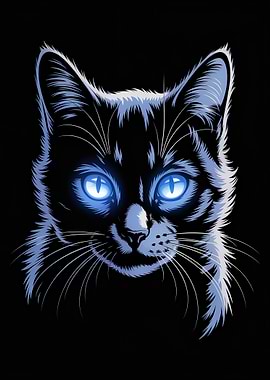 Blue-Eyed Cat Portrait