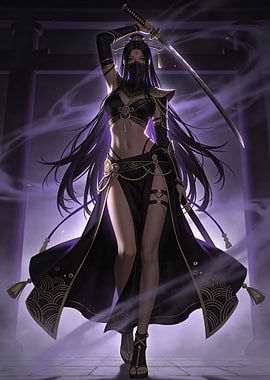 Female Ninja Warrior with Katana