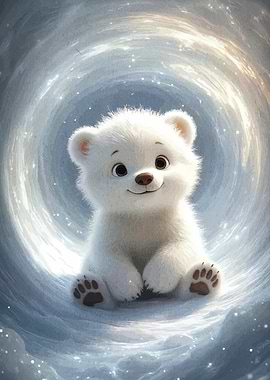 Cute Polar Bear Cub Portrait