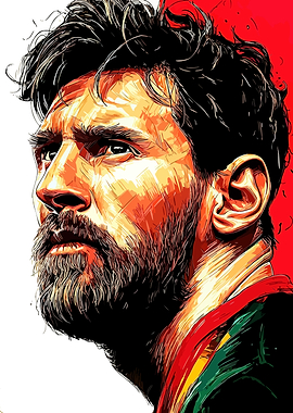 Lionel Messi Portrait Illustration