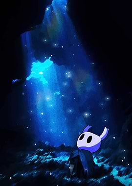 Hollow Knight in a cavern
