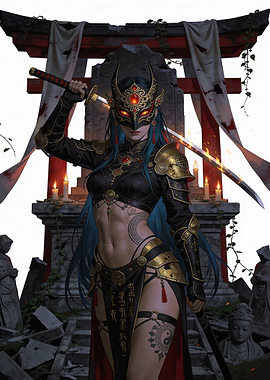 Masked Warrior with Katana
