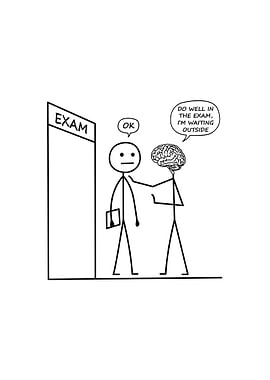 Exam Time Stick Figure Cartoon